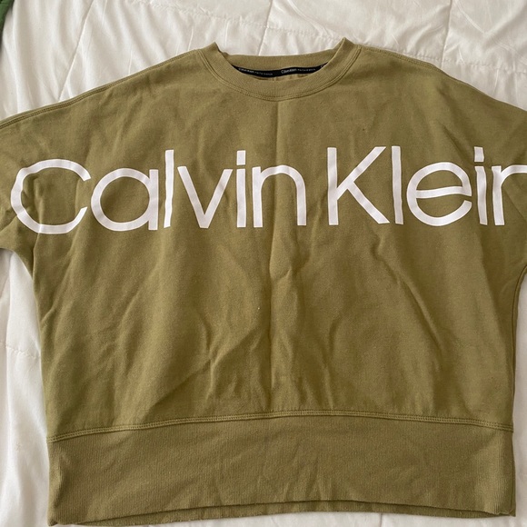 Olive green Calvin Klein crew neck - Picture 4 of 4